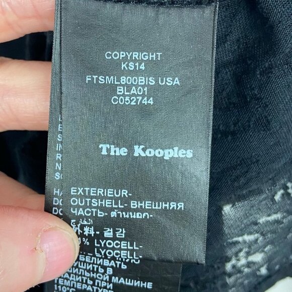 The Kooples Diamonds‎ Burnout Long Sleeve Top Black Size XS Sheer Blouse Sheer - Picture 8 of 13